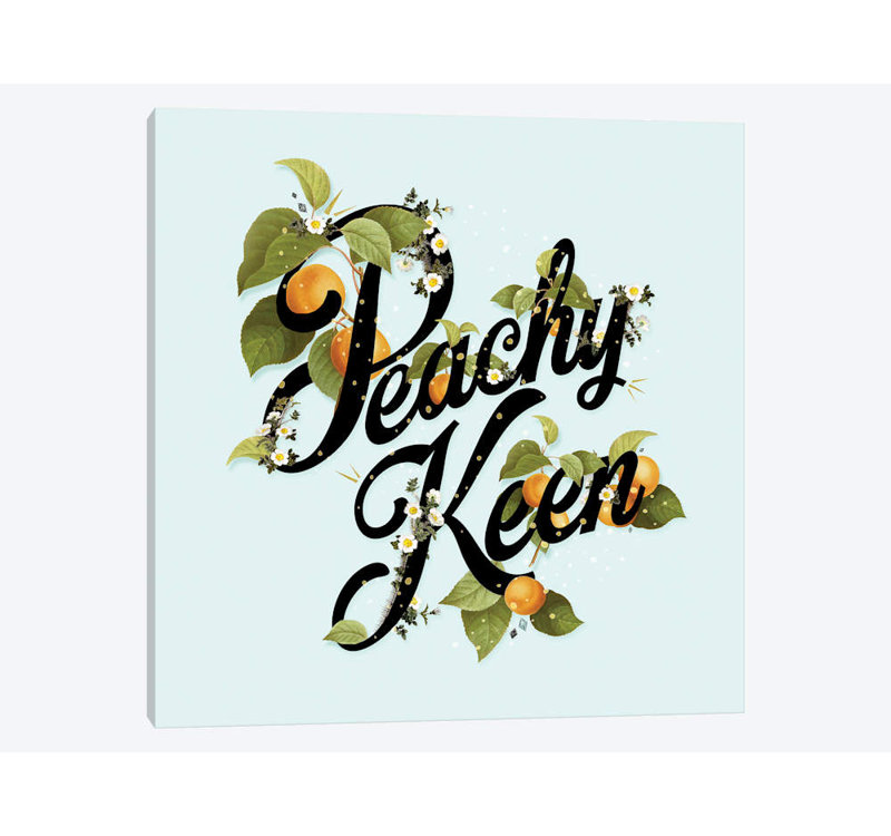 « pêche-menthe menthe », art textuel sur toile, H 12 po x l 12 po x P 0,75 po, Pas de tapis, Toile tendue