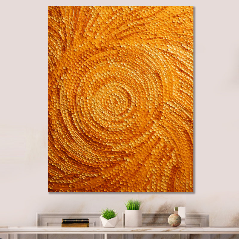 «Abstract Orange Swirl Collages IV», art mural abstrait, Toile tendue, H 40 po x l 30 po x P 1,5 po