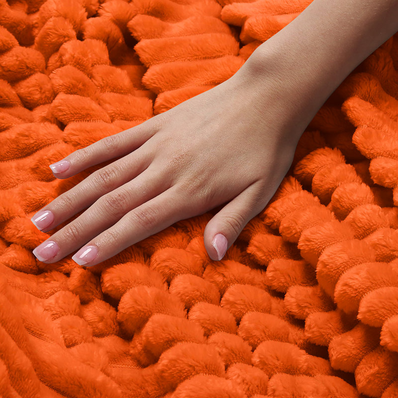 Thermal Supersoft Snug Cord Throw Blanket, Orange