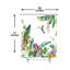 Rideau de douche tropical vert à motif floral colibri 72 x 72 po
