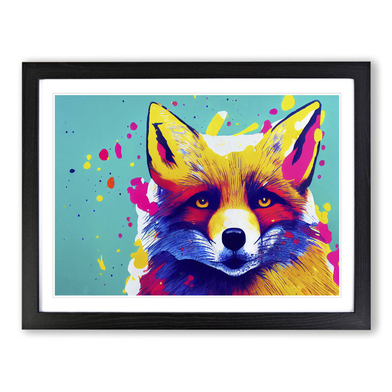 Fox Splashed Vol.5 Abstract - Single Picture Frame Print, Black, 25cm H x 34cm W x 2cm D