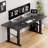 4 Legs Standing Desk With Dual Motor, 55 X 28 Inch Adjustable Height Desk With Power Outlets & LED Lights, Home Office Computer Workstation Sit Stand Up Desk With 3 Memory Preset
