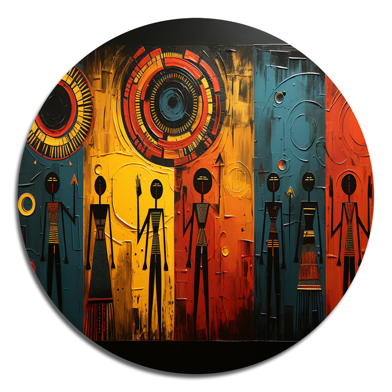 Leny - People, art rond en métal, H 23 po x l 23 po