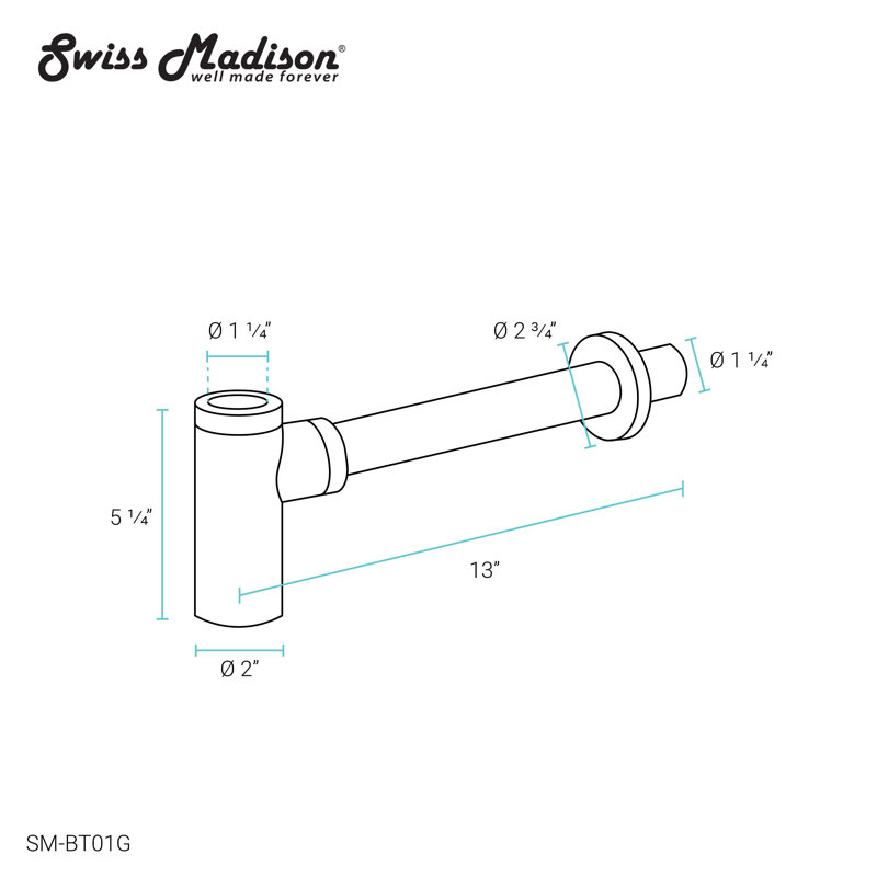 Bottle Trap Drain, Gold
