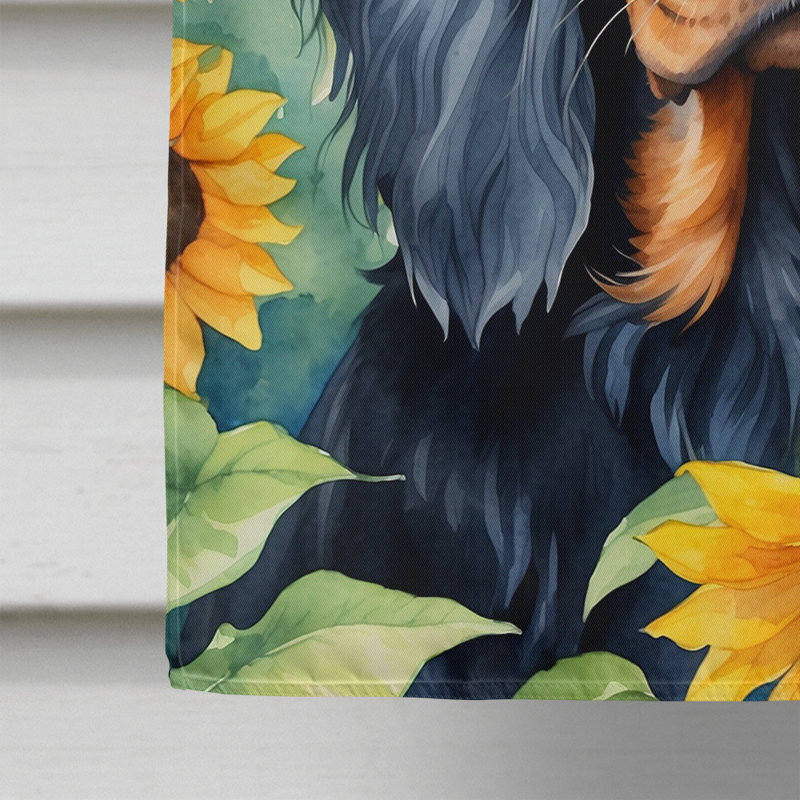 Drapeau de la maison du tournesol Malamute d'Alaska, Setter Gordon