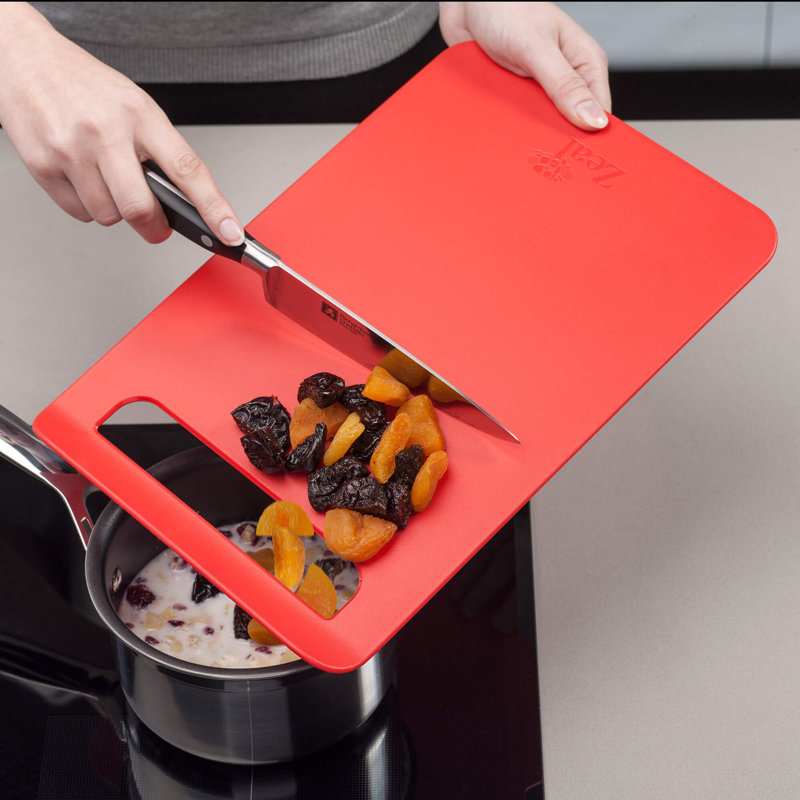 Slim Straight to Pan Chopping Board, Large, Red, 22.5cm L x 33.5cm W