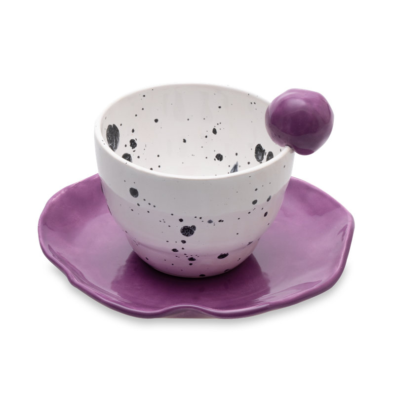 Krystalyn Handmade Ceramic Cup, Purple