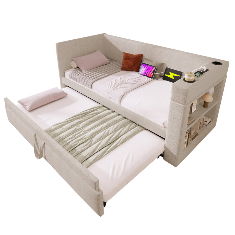 Daybed with Trundle, Beige