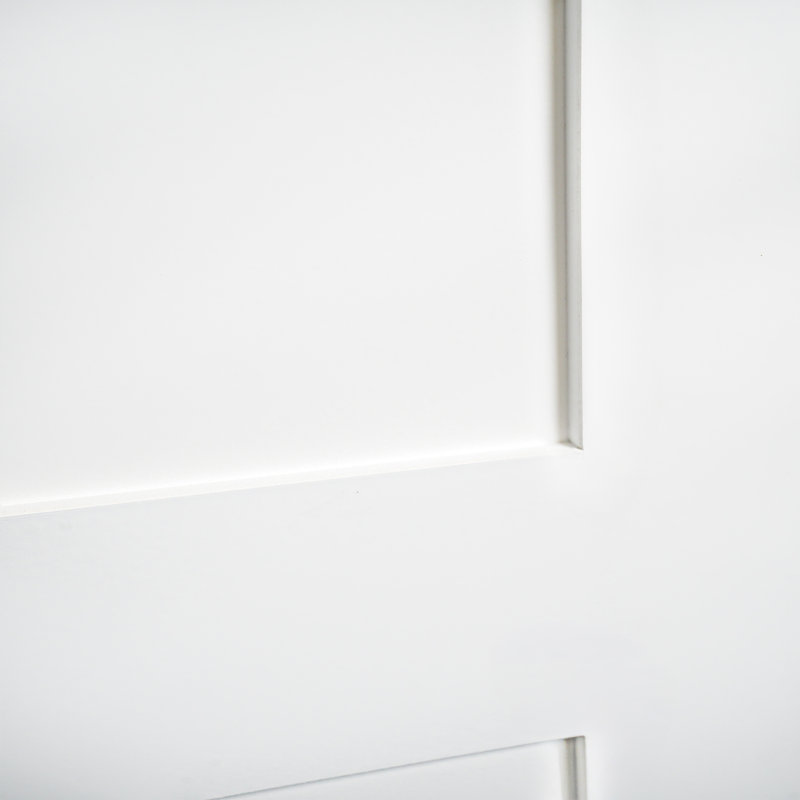 Shaker à 2 panneaux Slab blanc - sans poignée, 36 po x 96 po