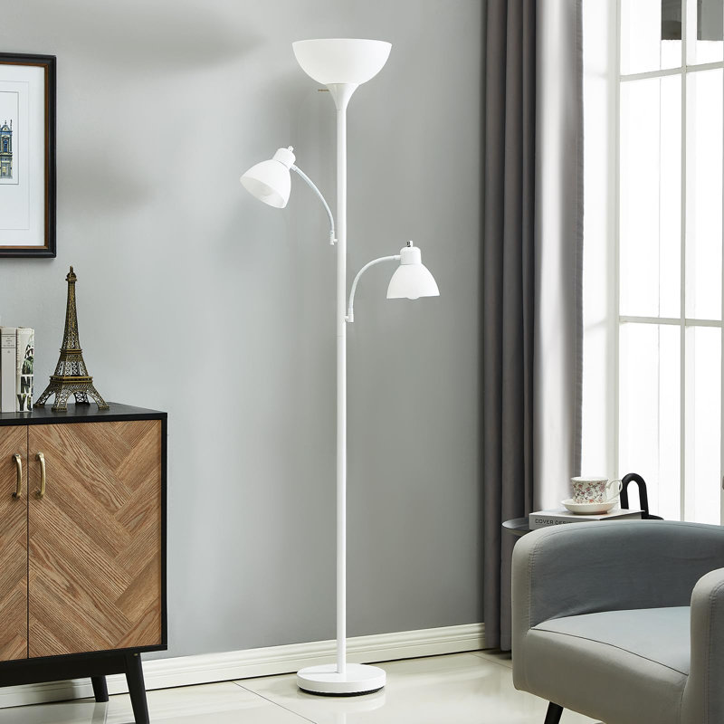 Mapleview 72'' Black Tree Floor Lamp, White, White/Red/Yellow