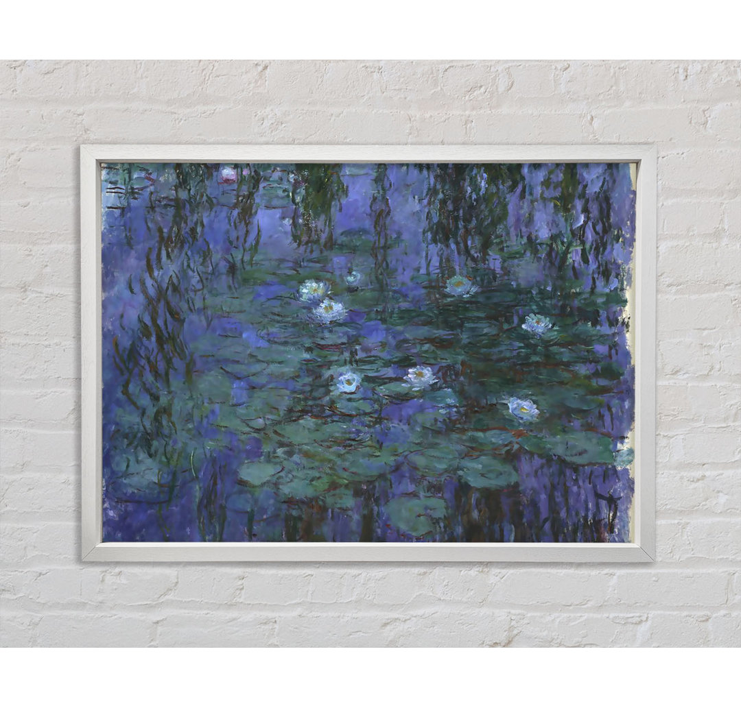 Monet Blaue Seerosen - Einzelner Bilderrahmen Kunstdrucke auf Leinwand