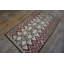 Tapis en laine tissé à plat rectangulaire gris antique Navajo