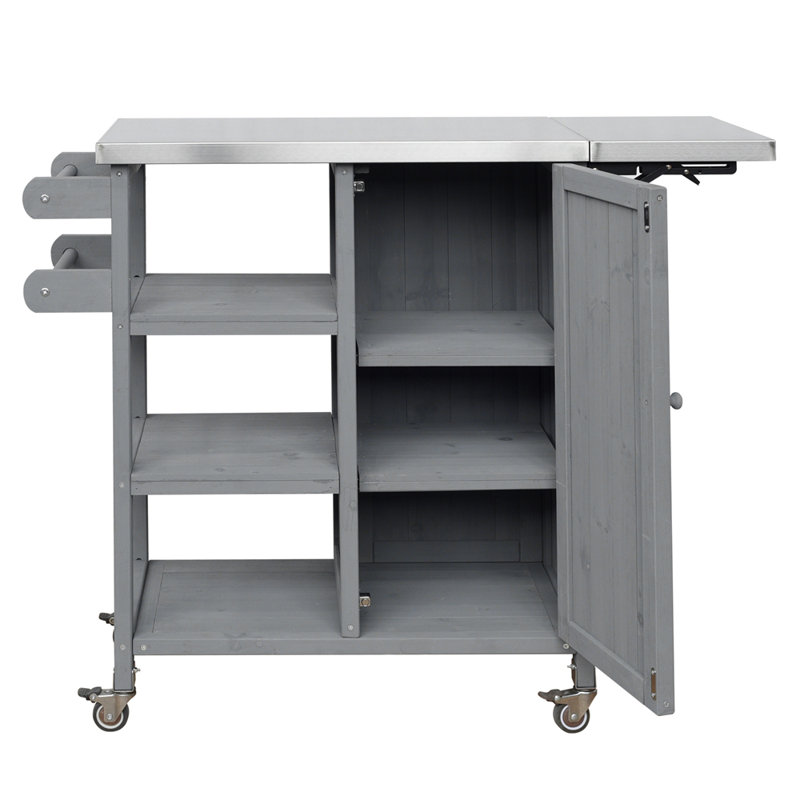 Îlot de cuisine extérieur pliable, Gris