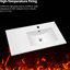 Lavabo de meuble-lavabo rectangulaire blanc simple 32 po x 18 po, 1 trou de robinet, surface en acier, profil mince 18 po avec faible absorption d'eau, surface polie lisse