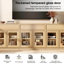 Armoire d'appoint moderne avec 6 portes en verre et tiroir, commode d'appoint multifonctionnelle avec grand rangement et tablette réglable-2052098390
