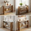 Console style Mid-Century avec motif ondulé et plateau en faux marbre-1453848059