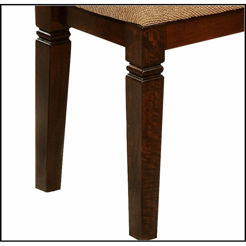 Siège rembourré en tissu à finition espresso et banc 1pc