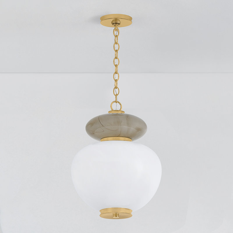 Luminaire suspendu Syros en laiton rétro, H 92,25 po x l 13,75 po x P 13,75 po