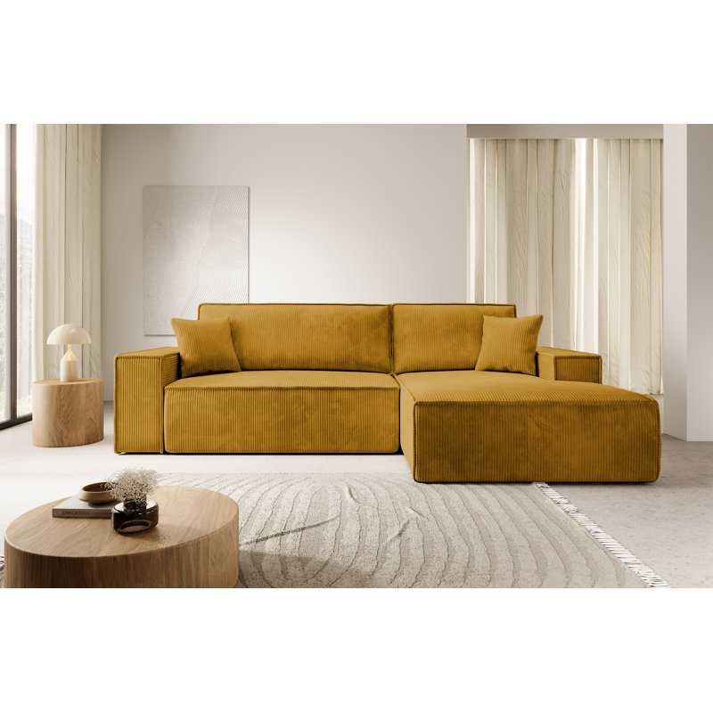 Chadman Sofa & Chaise, Mustard, Right Hand Facing