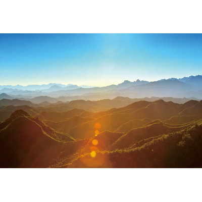Mountain Range In Sunset by Zorazhuang - Wrapped Canvas Print