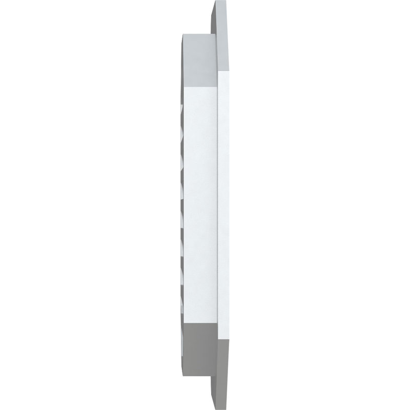 Évent à pignon octogonal vertical en PVC avec cadre plat blanc, H 21 po x l 17 po x P 3 po