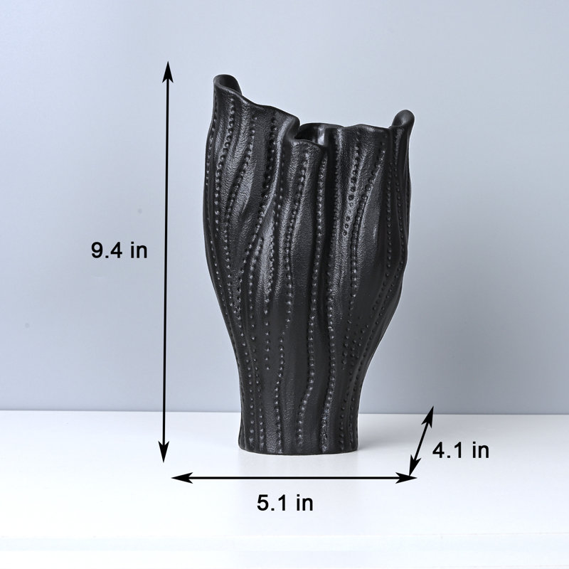 Vase en céramique pour décoration Modern Home Vase, Noir
