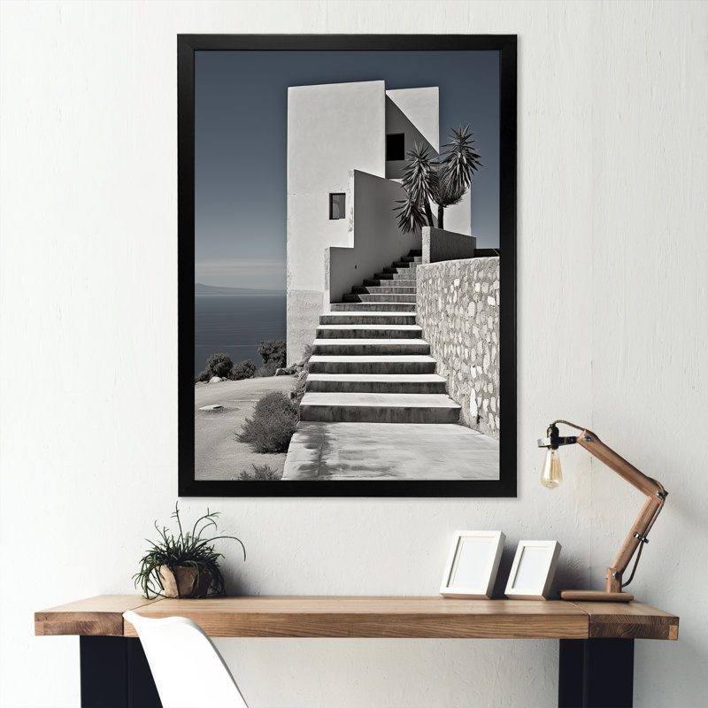 «Minimalist Industrial Landscape I», reproduction sur toile, Cadre simple noir, H 20 po x l 12 po x P 1 po