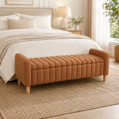 Banc de rangement rembourré 63 po