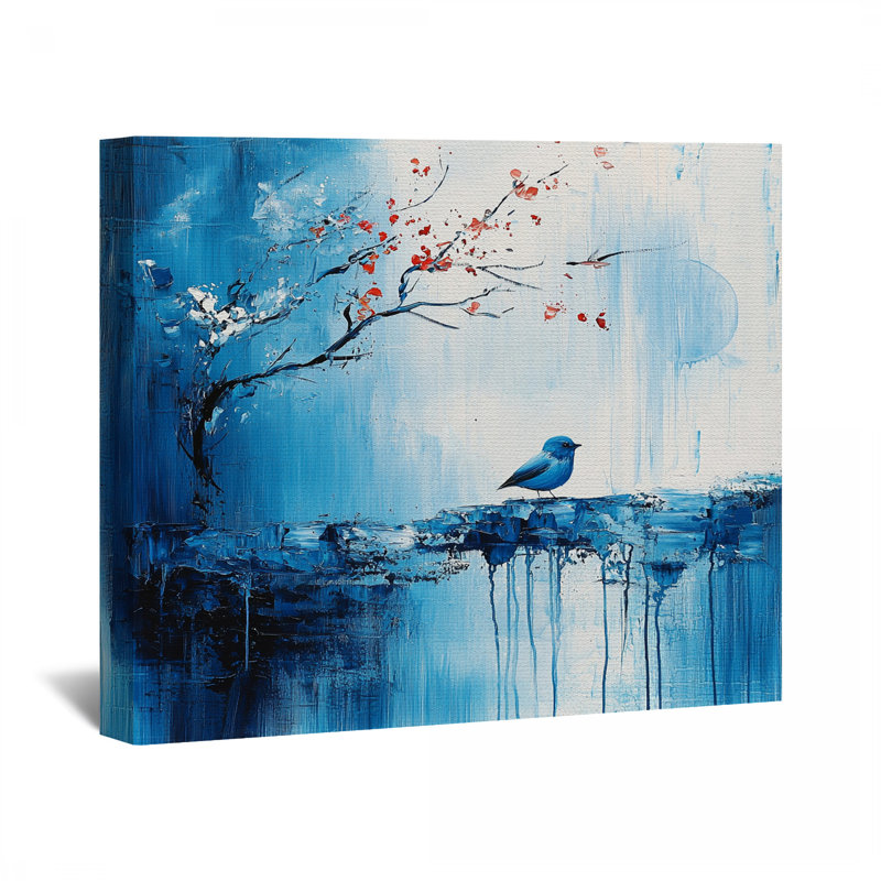 Décoration murale oiseau sur toile - Nature, H 11 po x l 14 po