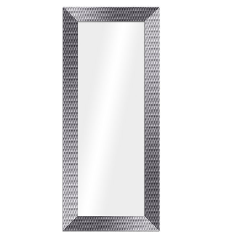 Jarel Wood Flat Wall Mirror, White/Brown, 148cm H x 60cm W