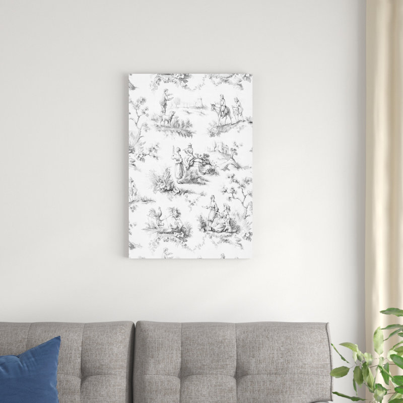 Toile à motif gris, H 30 po x l 20 po