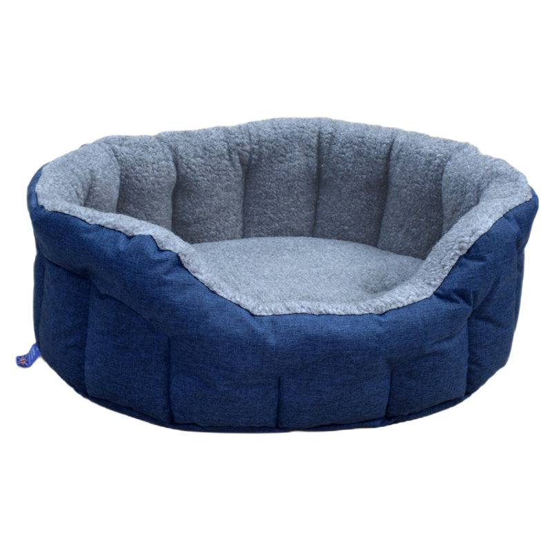 McLoud Polyester Pet Bed, 20cm H x 62cm W x 52cm D, Navy Blue/Silver