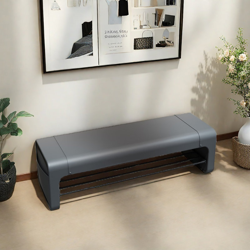 39.4in Shoe Change Stool Shoe Bench, Gray