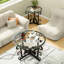 3 tables basses avec - Collision, coins arrondis et verre trempé contemporain de 5 mm d'épaisseur, idéal pour un décor scandinave moderne, facile à entretenir