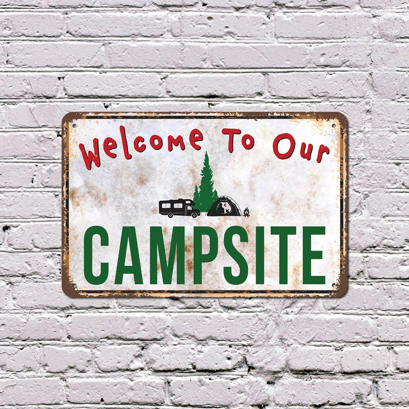 Bienvenue sur notre camping (paquet de 2) en aluminium 7 po x 10 po