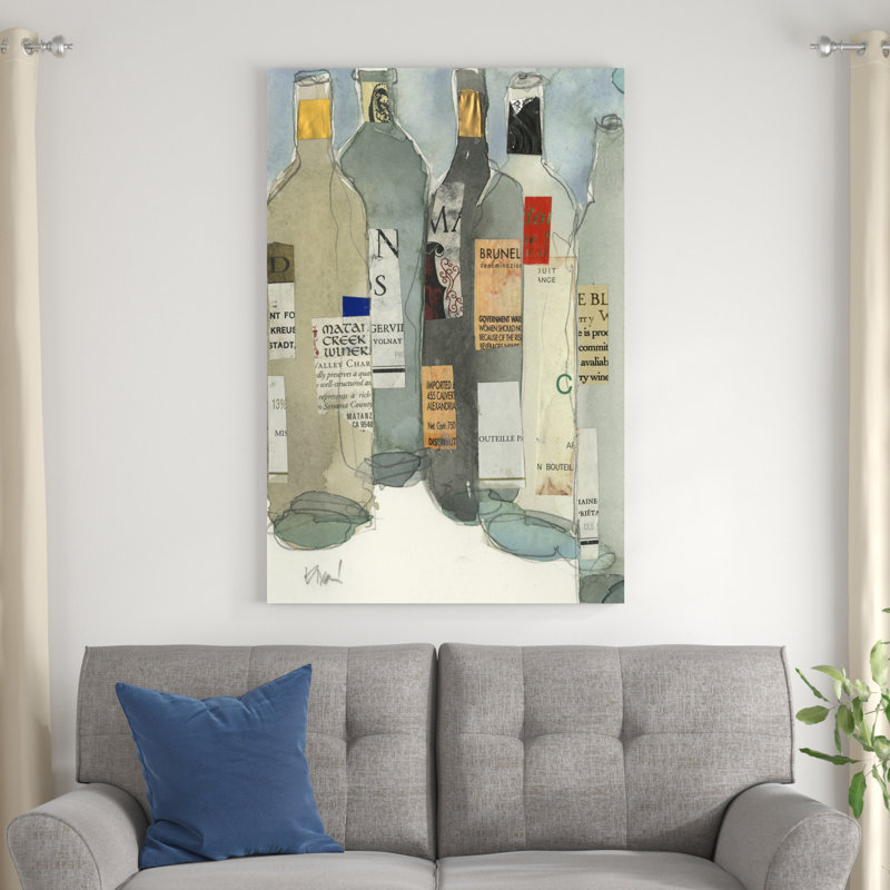 «Wine Bar Moment II» par Samuel Dixon - peinture sur toile tendue, H 48 po x l 32 po