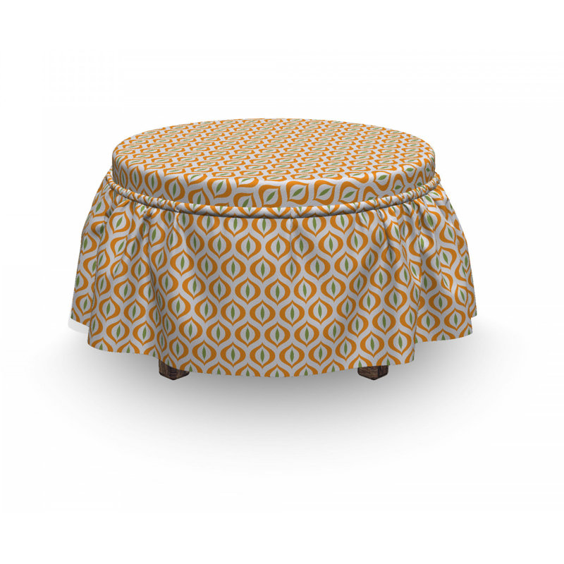 Ensemble de housse pour repose-pieds à coussins carrés 2 pièces geometric chats eye
