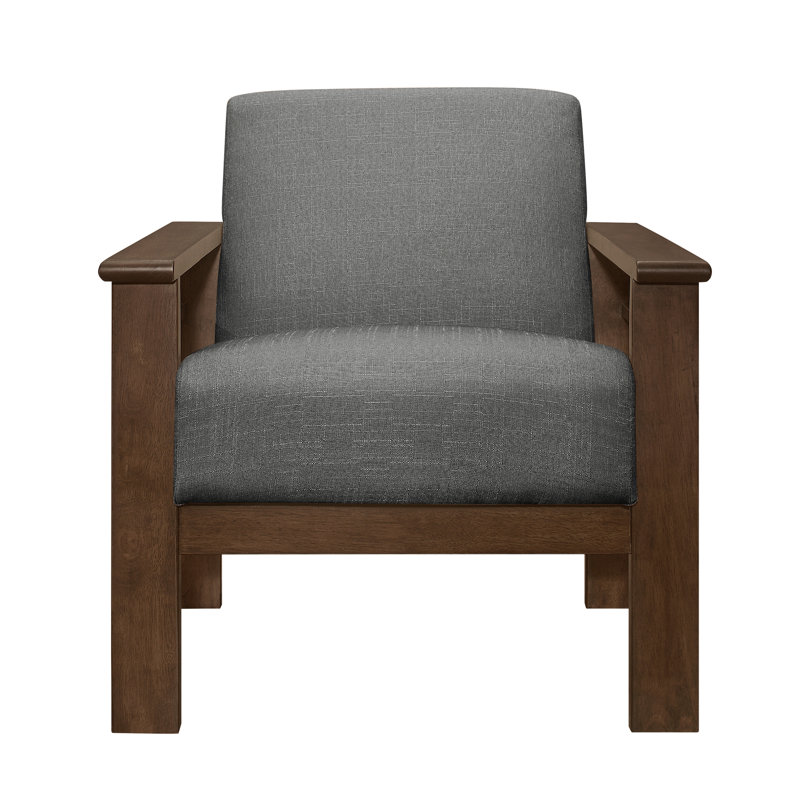 Bertolt 29.5'' W Upholstered Chair Accent Chair Modern Arm Chair Reading Chair Living Room Chair, Gray Fabric