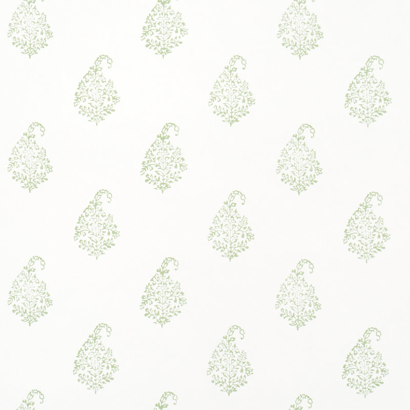 Papier peint motif cachemire Kerala II, Vert