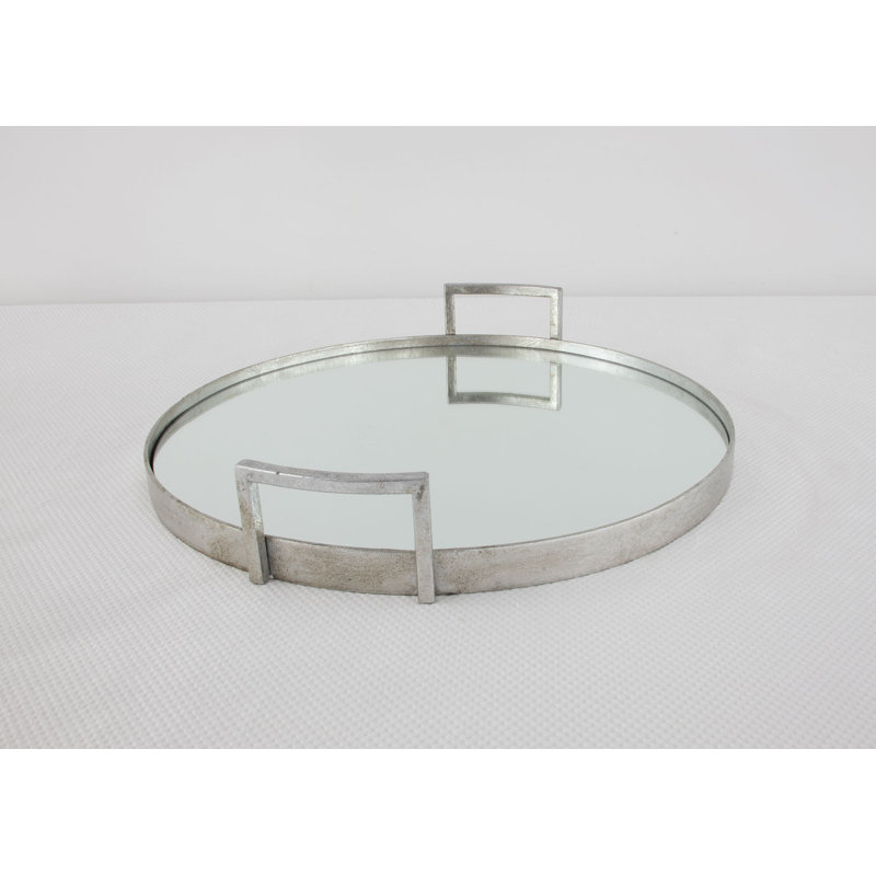 Ono Decorative Tray, Antiqued Silver Leaf
