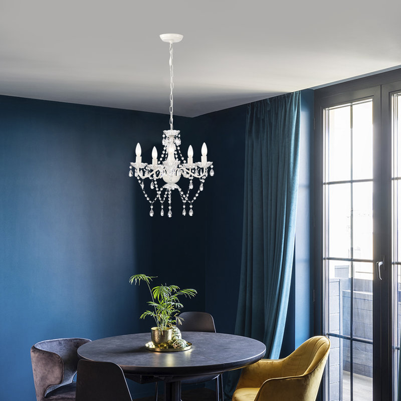 Lustre 5 lumières façon bougie Cochrane, Blanc
