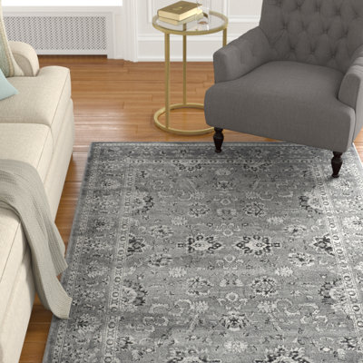 Tapis oriental gris foncé / gris clair / ivoire Driffield