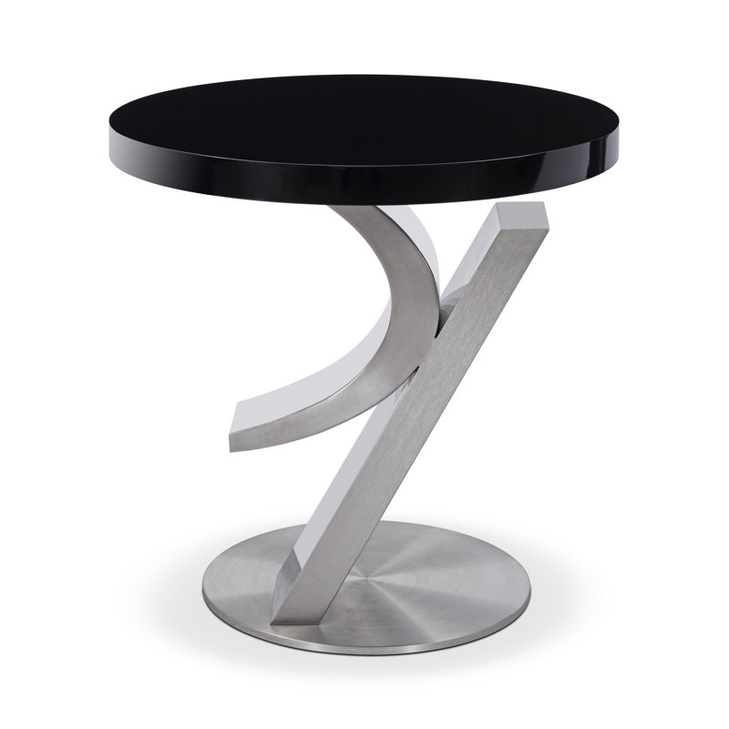 Table de bout à piédestal Bergamot, Acier inoxydable