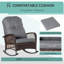 Chaise berçante en osier pour l'extérieur Outsunny-2062925177