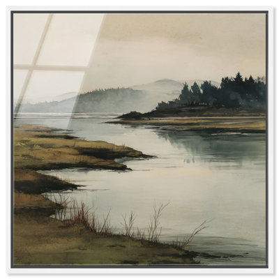 «Hazy Highlands I», reproduction d'art encadrée par Art Remedy, cadre blanc, 12 x 12