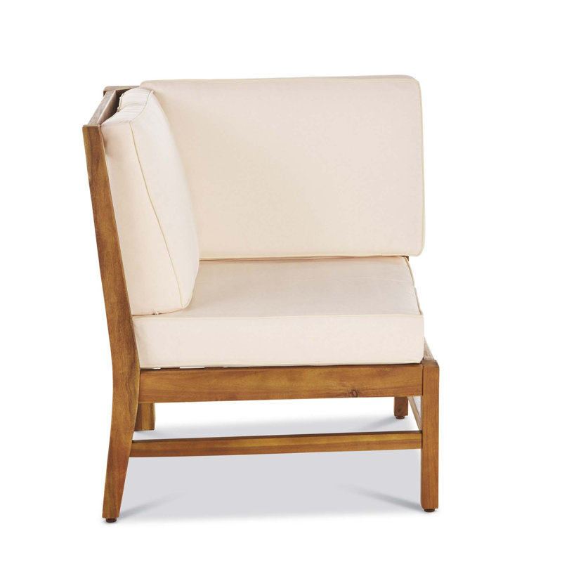Chaise de coin Perla, Bois, Crème, crème