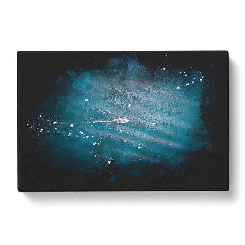 Boat In The Open Sea - Wrapped Canvas Print, 50cm H x 76cm W x 3cm D