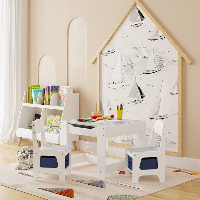 Zula Kids 3 Piece Square and Chair Set