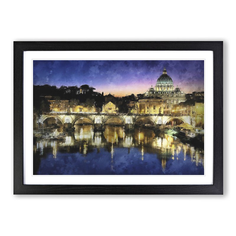 St. Peter's Basilica in Rome Italy - Picture Frame Graphic Art, Black Framed, 45cm H x 63cm W x 2cm D
