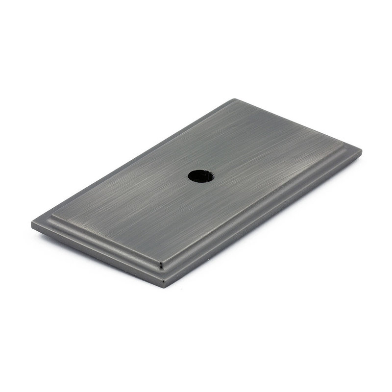 Plaque arrière rectangulaire à boutons, Nickel antique